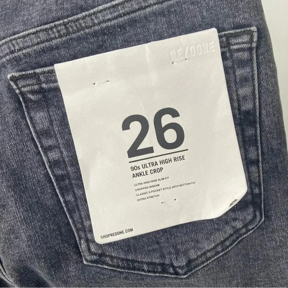 NWT Re/Done 90s High Rise Ankle Crop Jeans size 26 - Picture 7 of 11